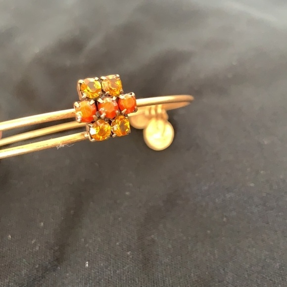 Alex and Ani Crystal Flower Charm Bracelet - Gold Finish,  2”-3.5” - Picture 2 of 4